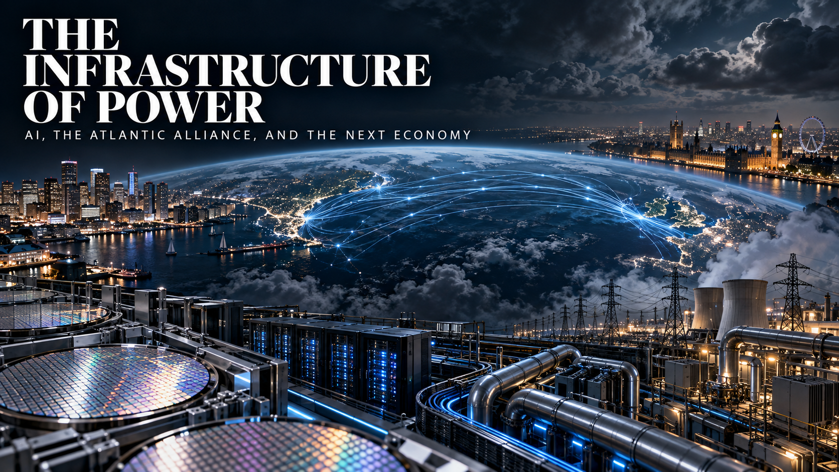 The Infrastructure of Power: AI, the Atlantic Alliance, and the Next Economy — AI-generated conceptual cover