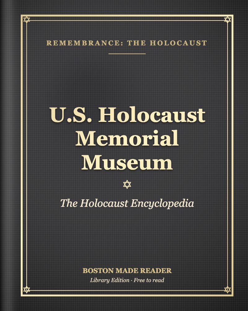 U.S. Holocaust Memorial Museum by The Holocaust Encyclopedia: Boston Made Reader library cover, Remembrance: The Holocaust shelf