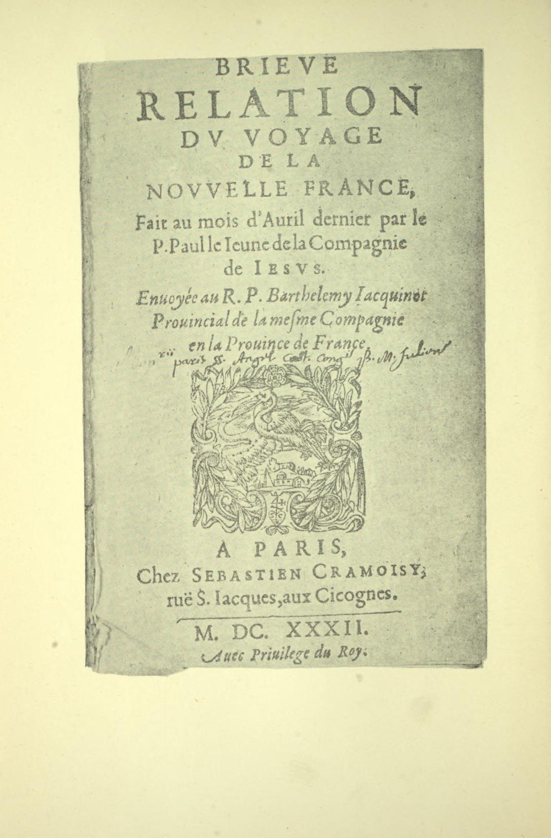 Cover of The Jesuit Relations (1610–1791) (original edition scan)
